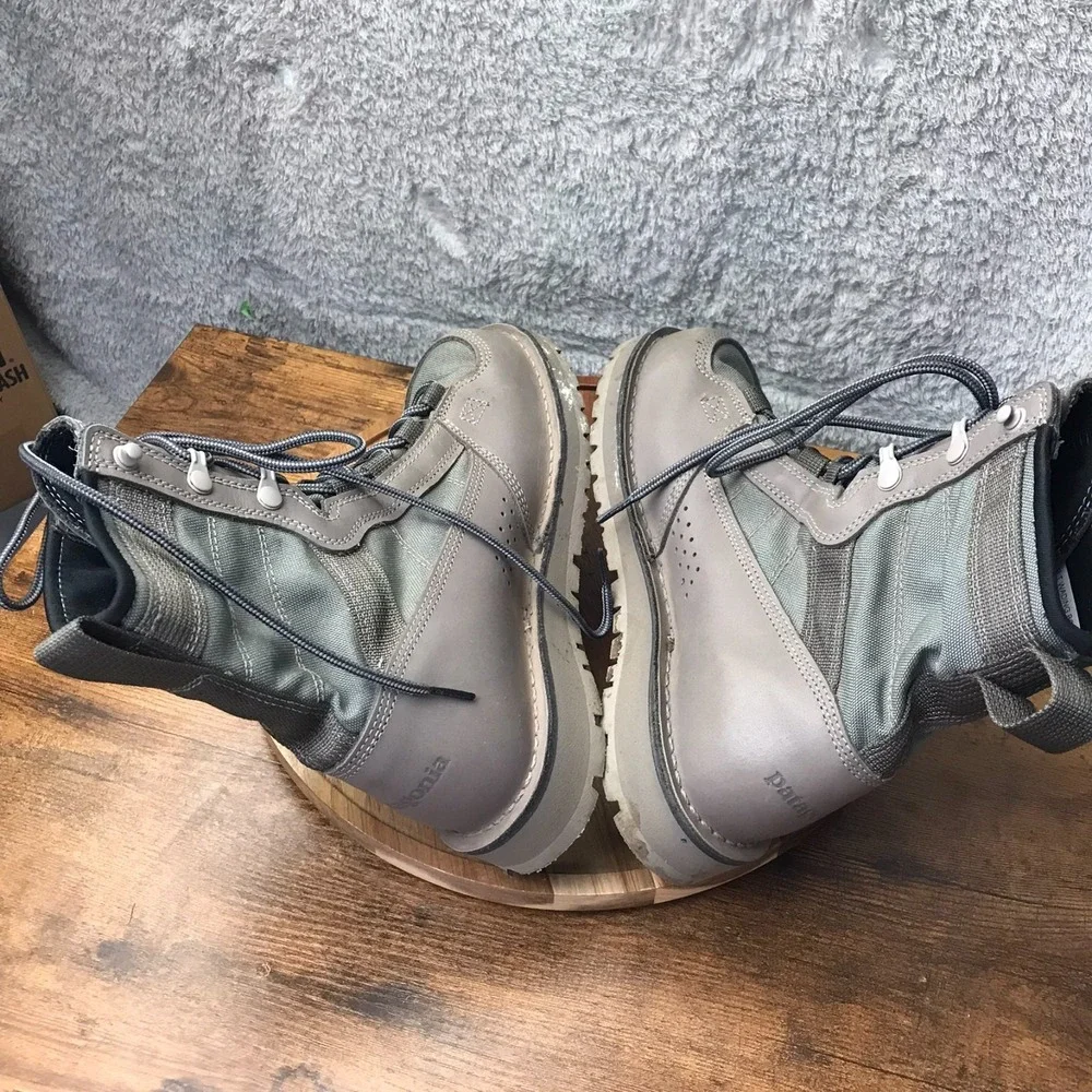 Patagonia x Danner River Salt Wading Boots Mens‎ 7M Gray Leather Canvas Outdoor
